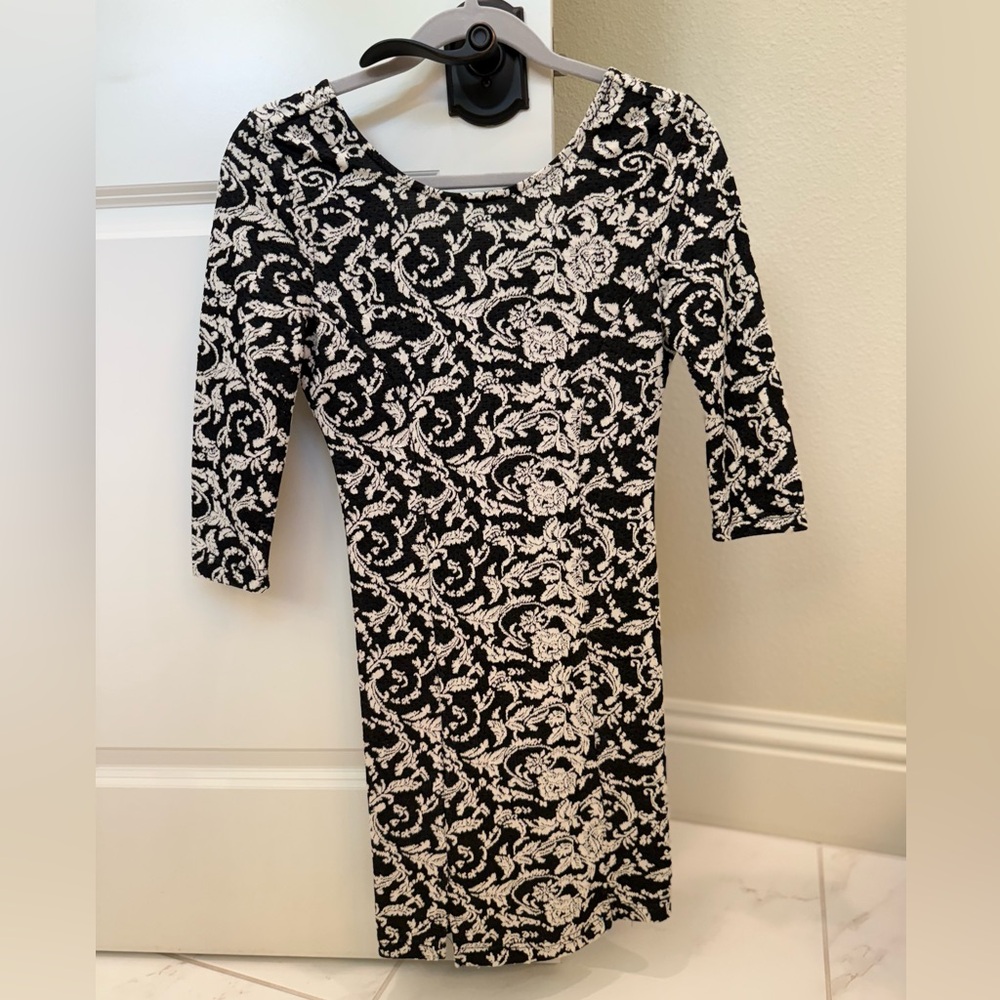 Jack by BB Dakota Black and White Patterned Dress